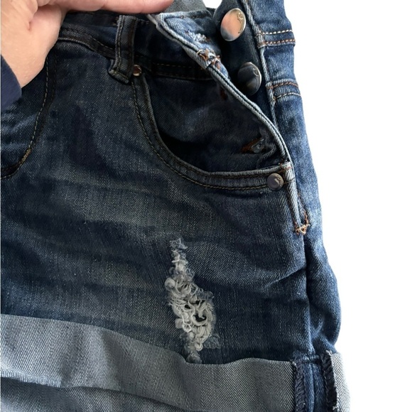 Dollhouse Women’s Shortalls - Basic Stretch Denim Jean Shorts Overalls Size 5 - Picture 8 of 16